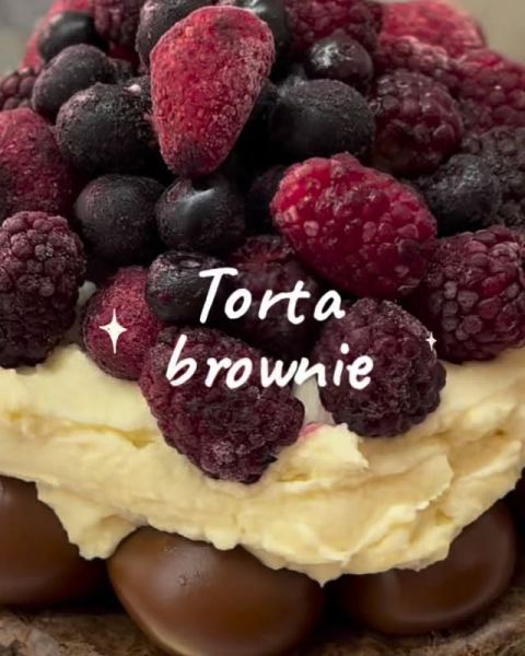 Brownie con frutos rojos
