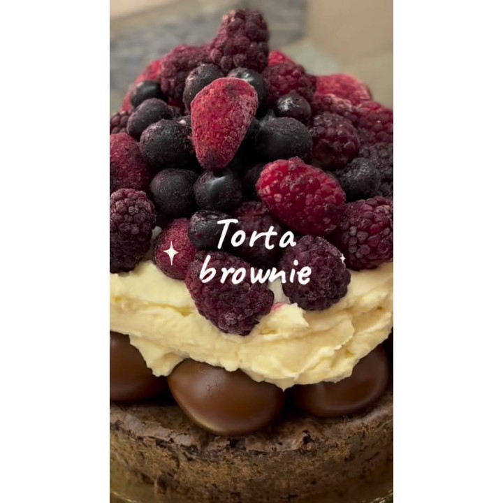 Brownie con frutos rojos