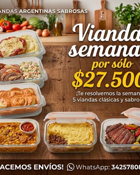 Vianda semanal: 5 viandas clásicas