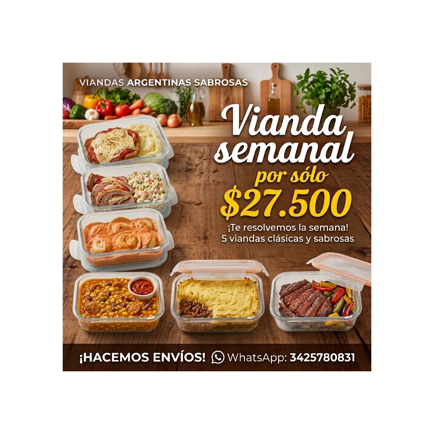 Vianda semanal: 5 viandas clásicas