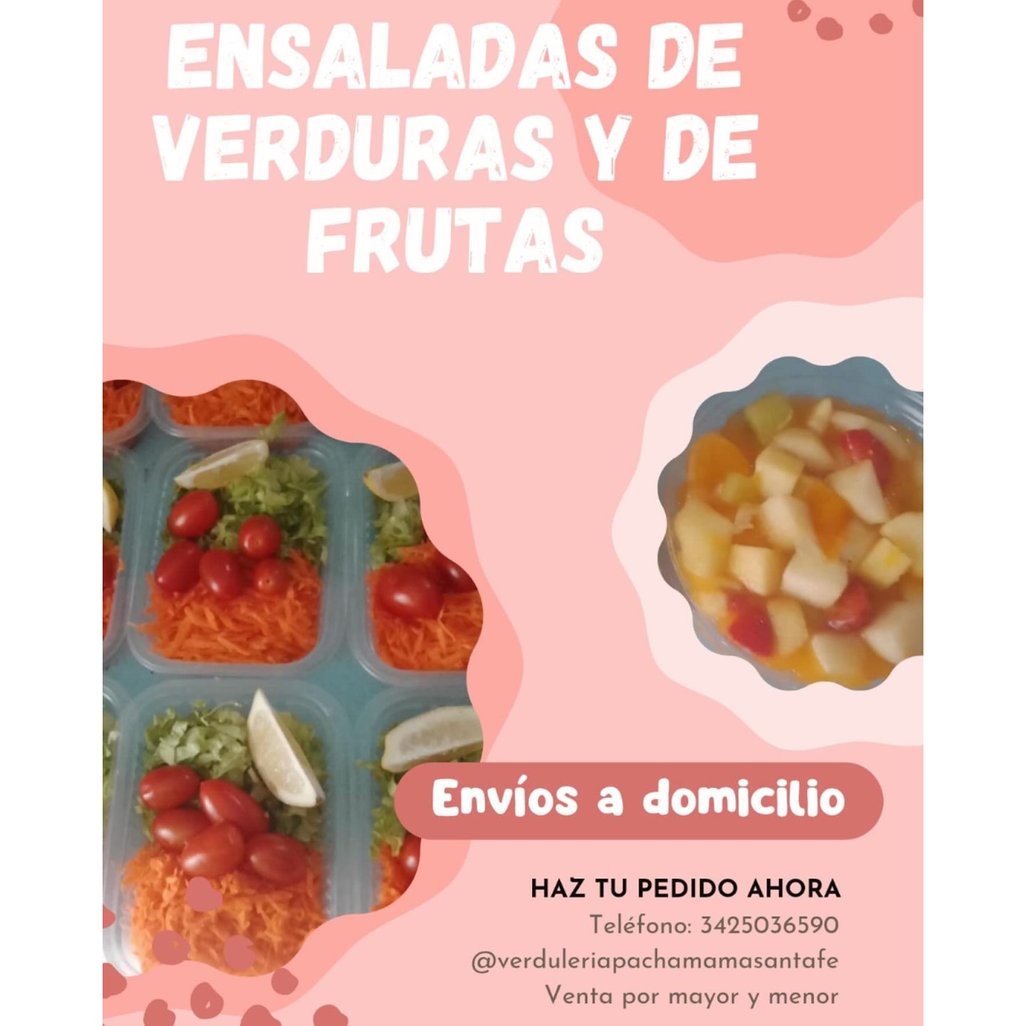 Ensaladas de verduras y de frutas