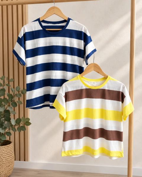 Remeras rayadas y estampadas