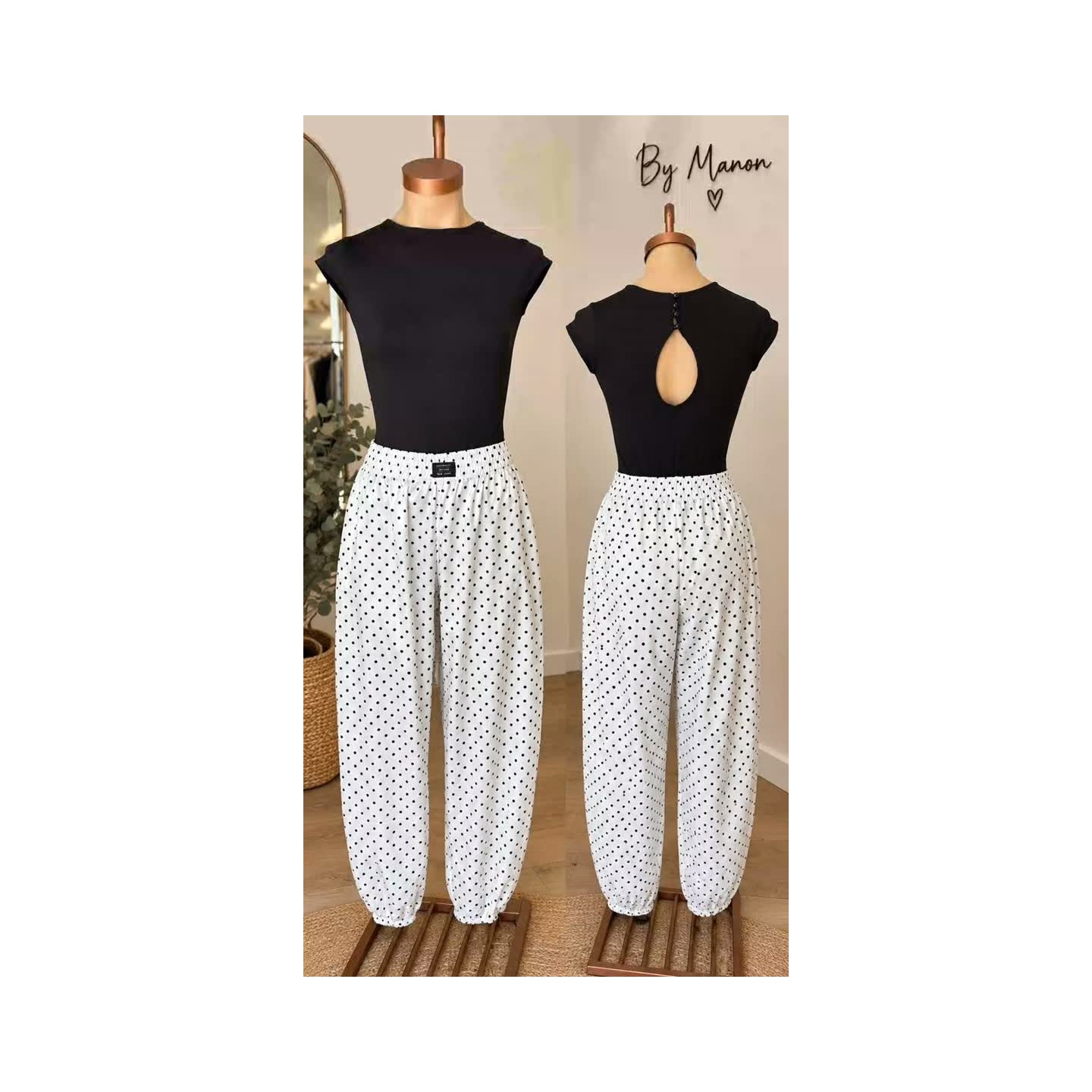 Pantalón de satén y body