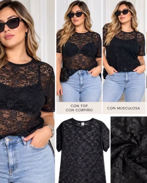 Remera de encaje
