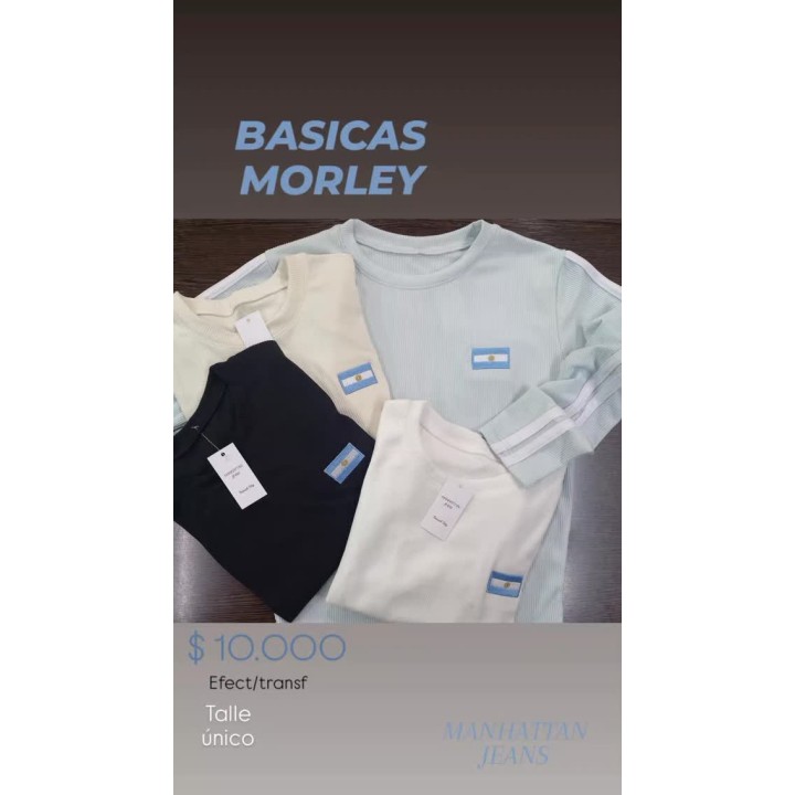 Remera de morley con bandera argentina