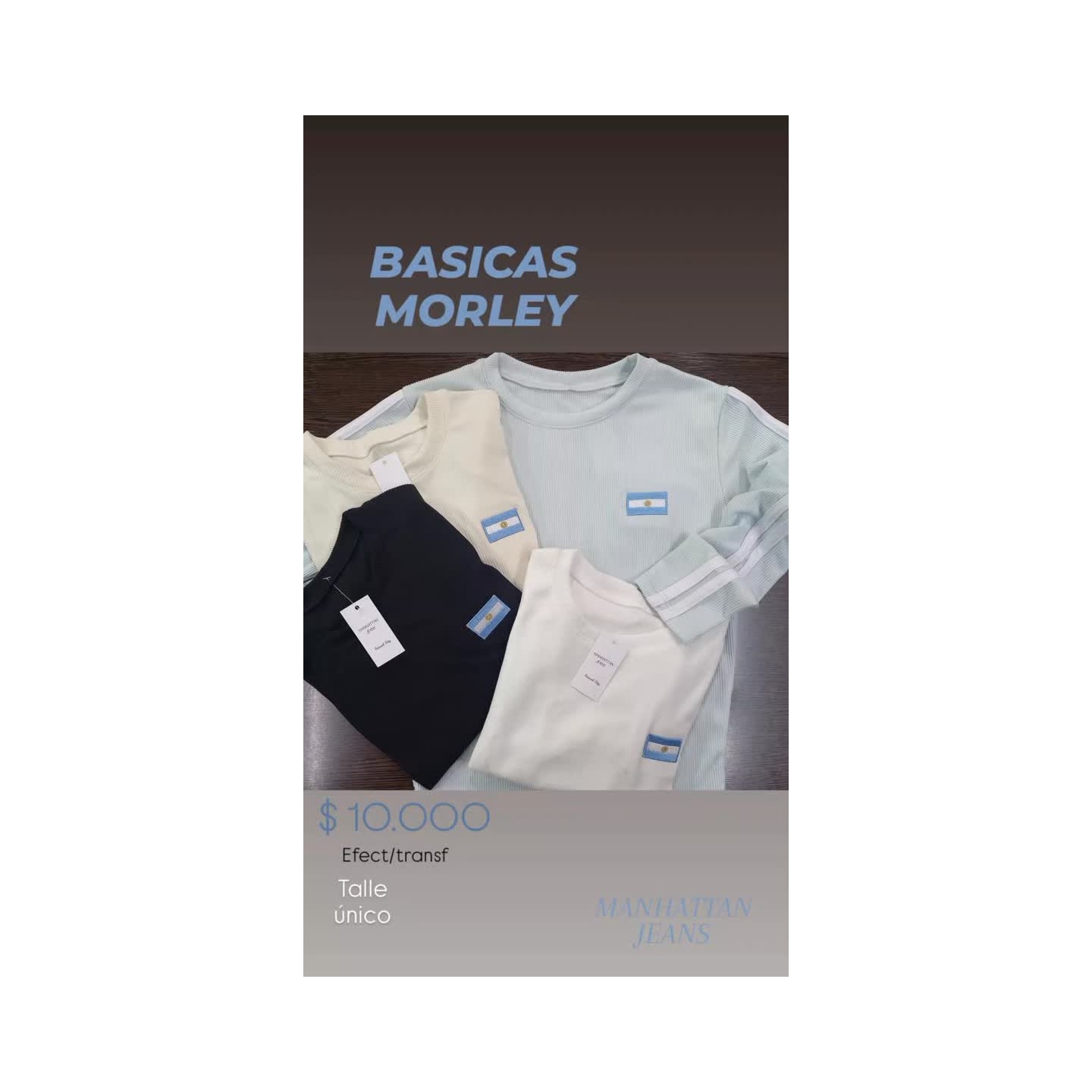 Remera de morley con bandera argentina