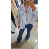 Jean oxford elastizado y camisa rayada
