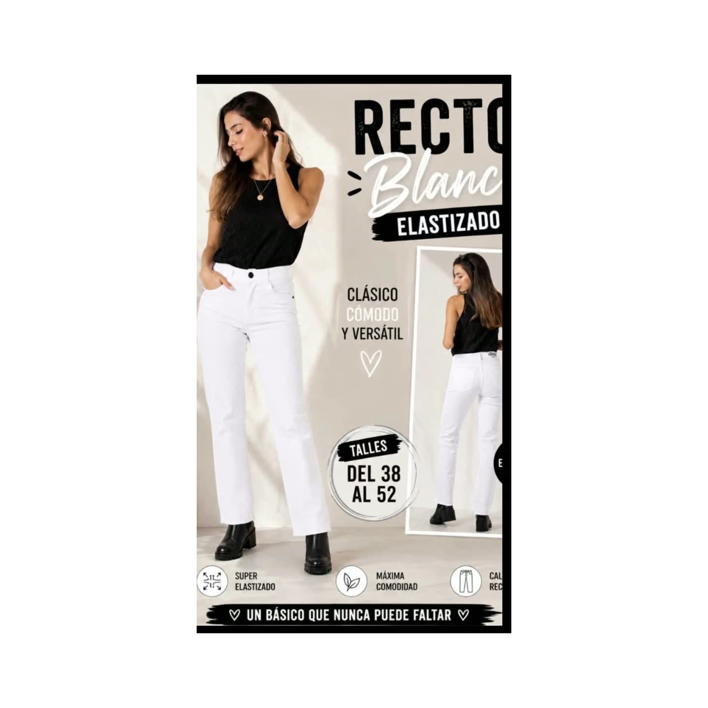 Jean y pantalón blanco recto