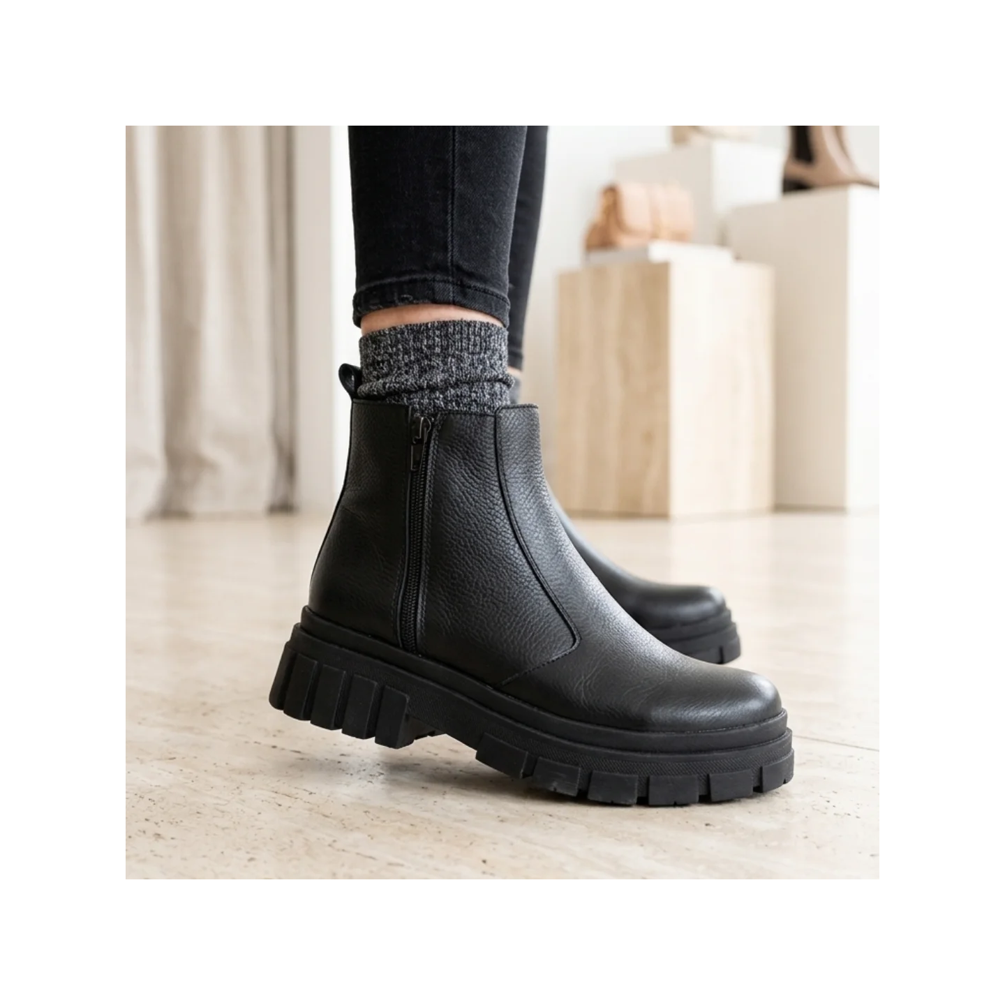 Botas cortas de cuero