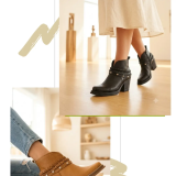 Botas de cuero color tan y chocolate