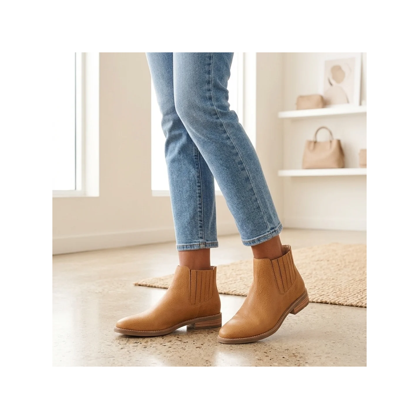 Botas de cuero color tan y chocolate