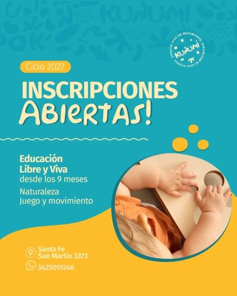 Jardín de educación libre y viva desde los 9 meses – Inscripciones 2027