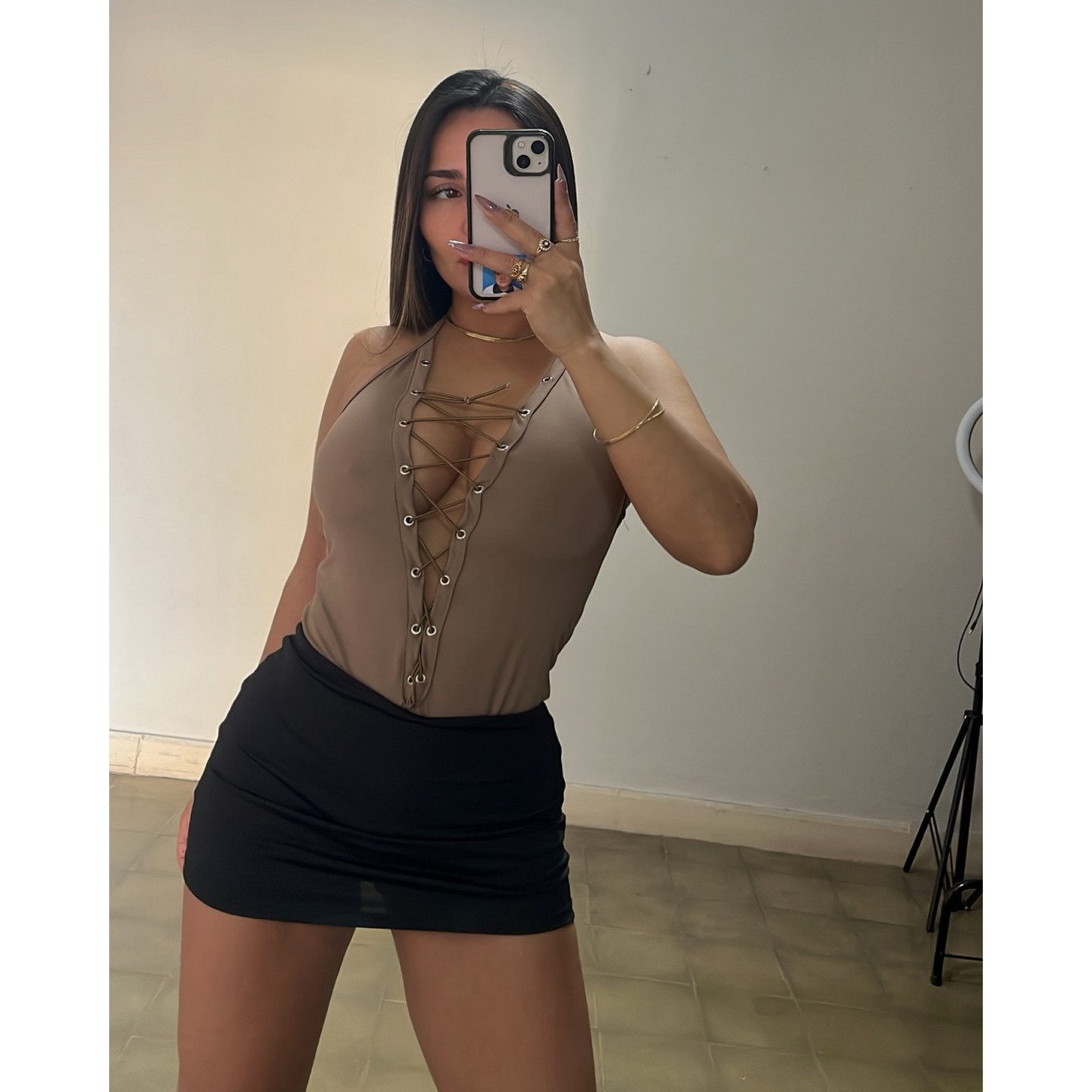 Pollera con short debajo
