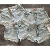 Shorts de jeans tiro alto