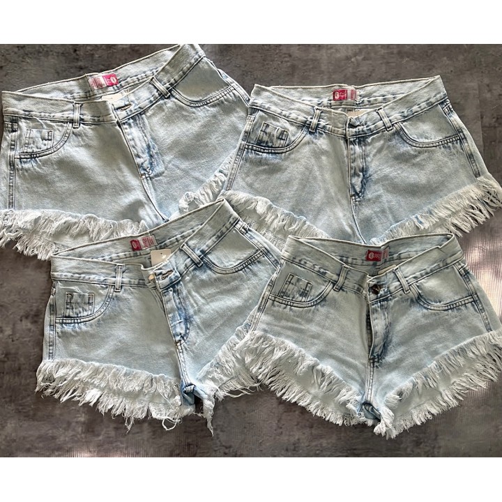 Shorts de jeans tiro alto