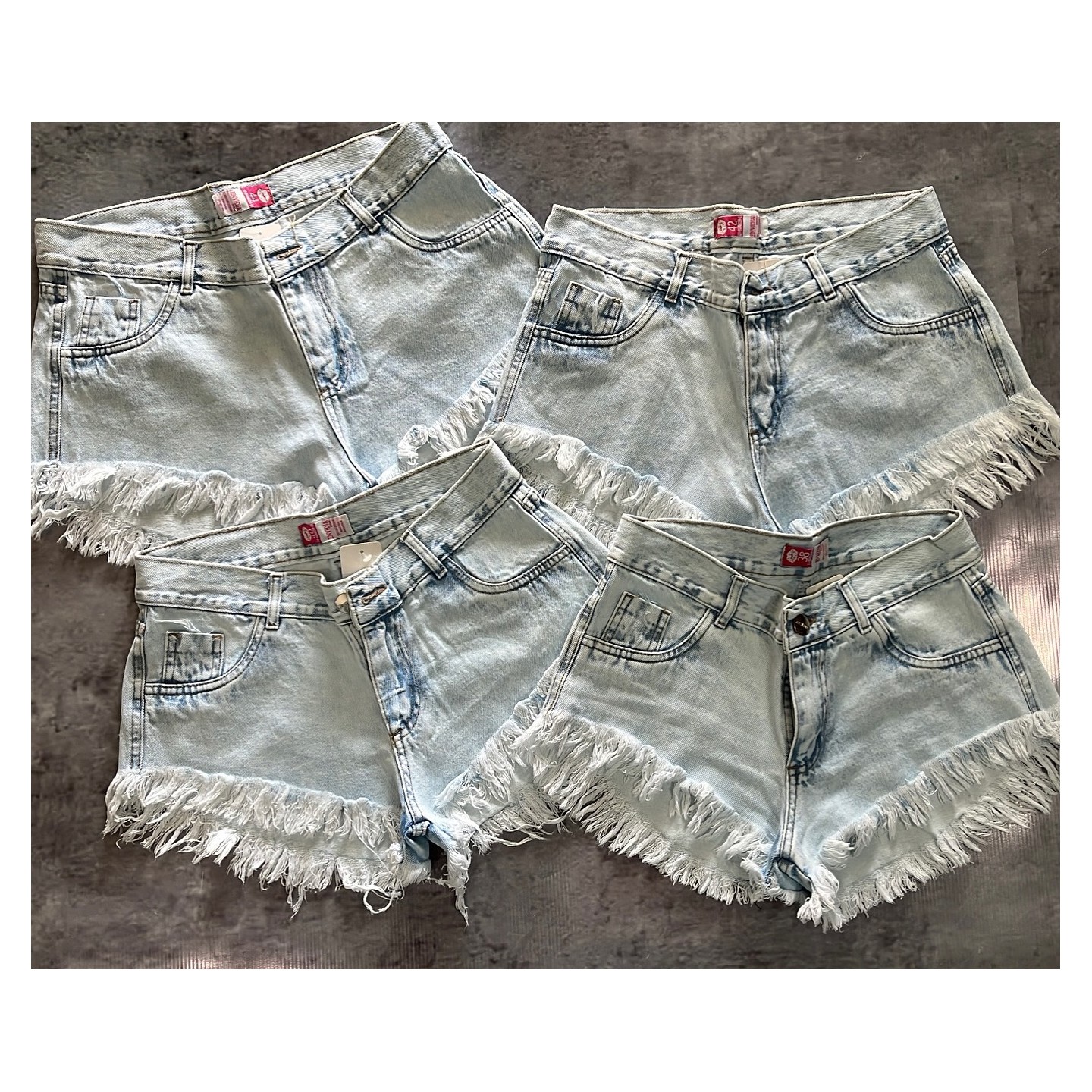 Shorts de jeans tiro alto