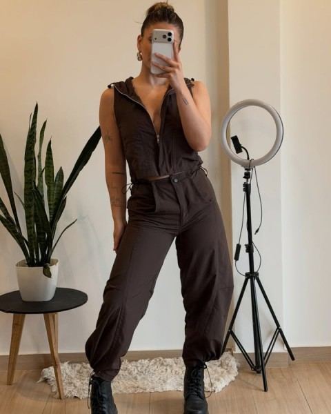 Conjunto parachute choco