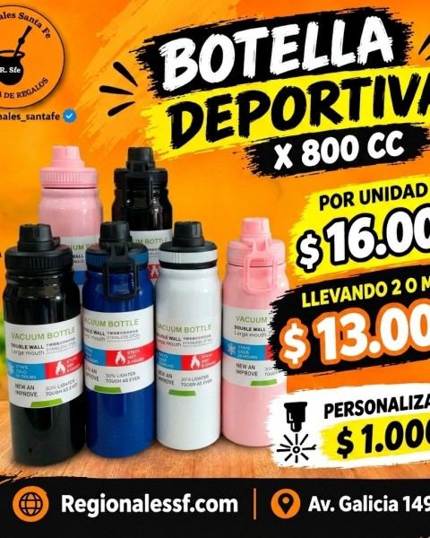 Botella deportiva térmica 800 cc