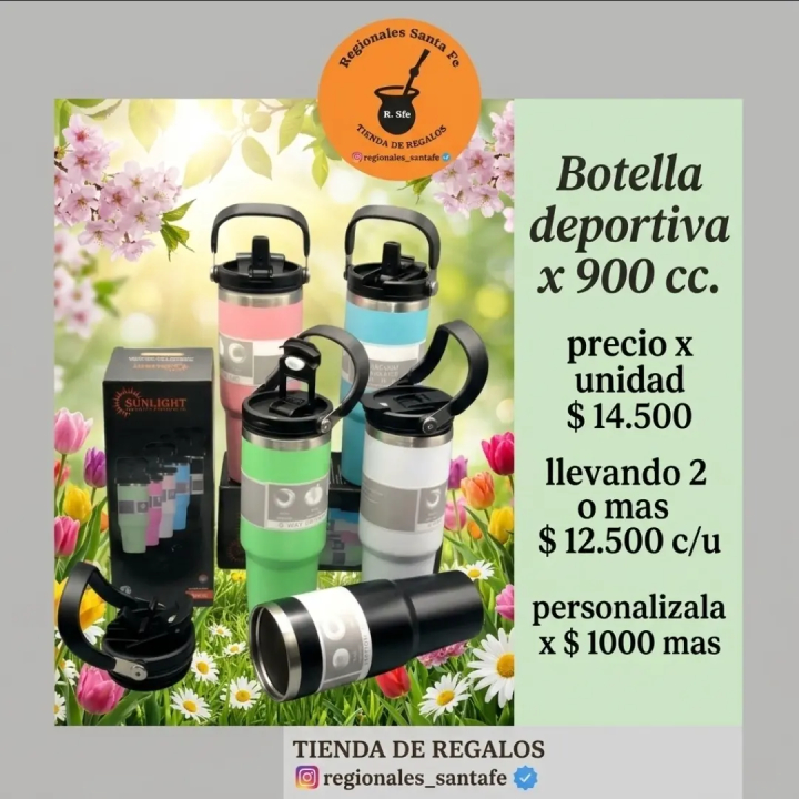Botella deportiva térmica 900 cc