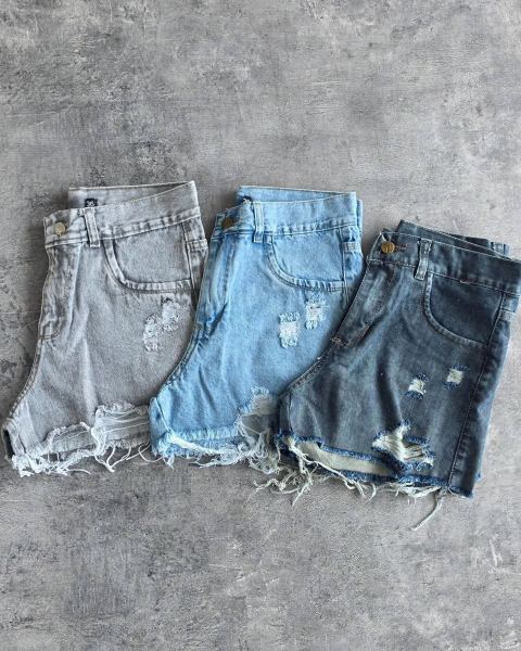 Shorts de jean rígidos