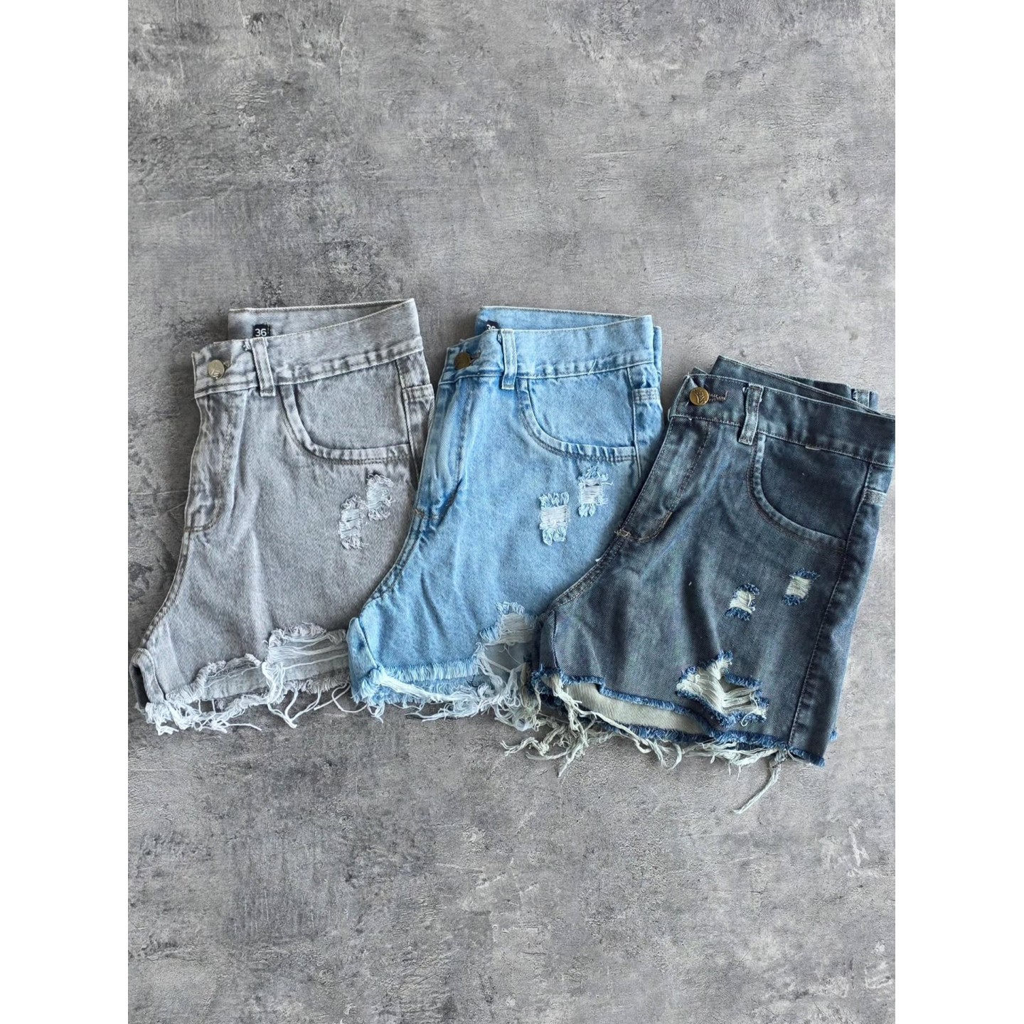 Shorts de jean rígidos