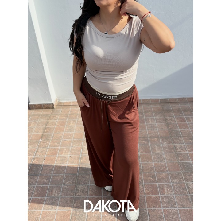 Maxi palazos con cintura tejida