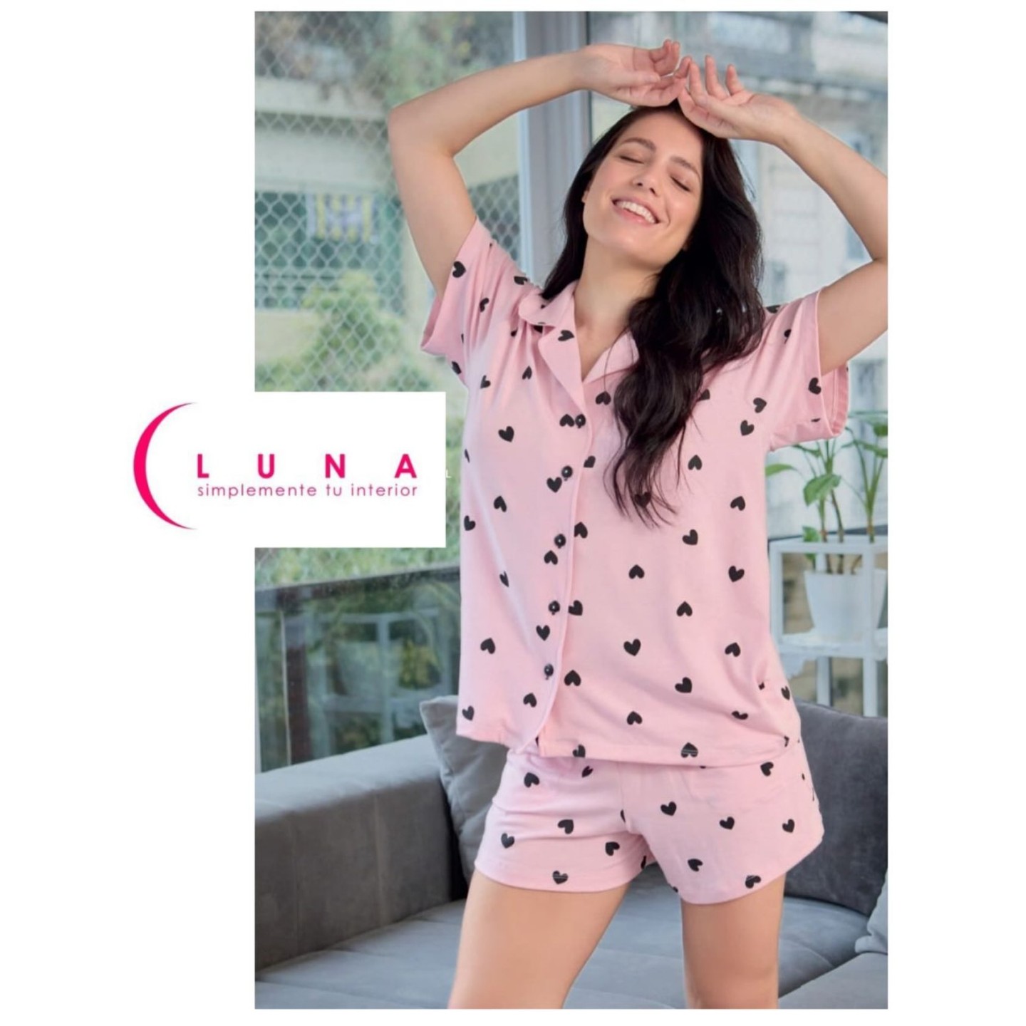 Pijamas largos y de corazones