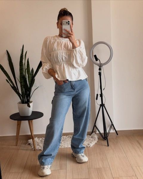 Jeans carpintero rayas