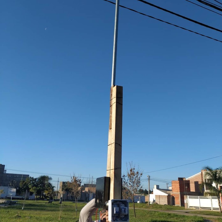 Instalación de pilar de obra