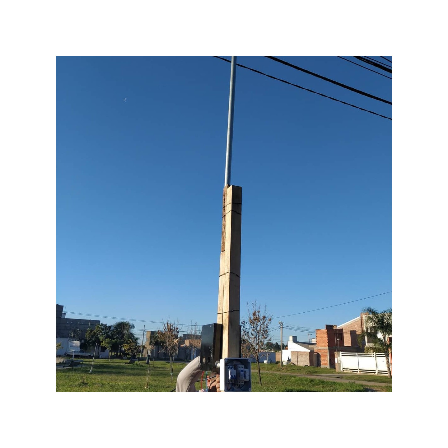 Instalación de pilar de obra