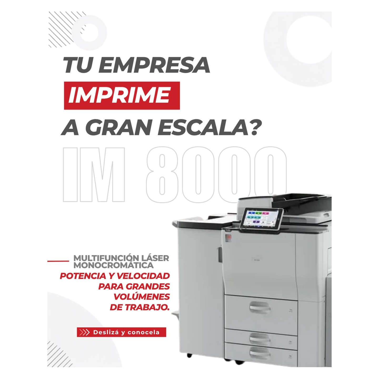 RICOH IM 8000 – multifunción láser monocromática