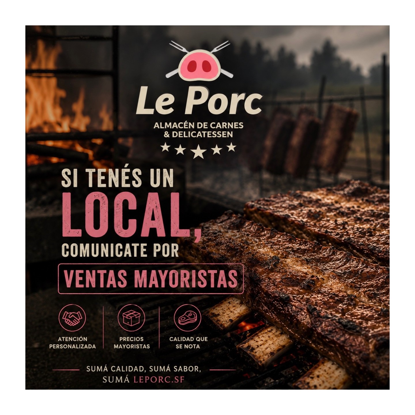 Venta mayorista de carnes para comercios