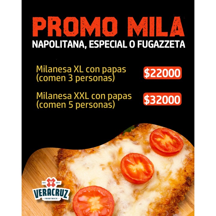 Milanesas XL y XXL con papas