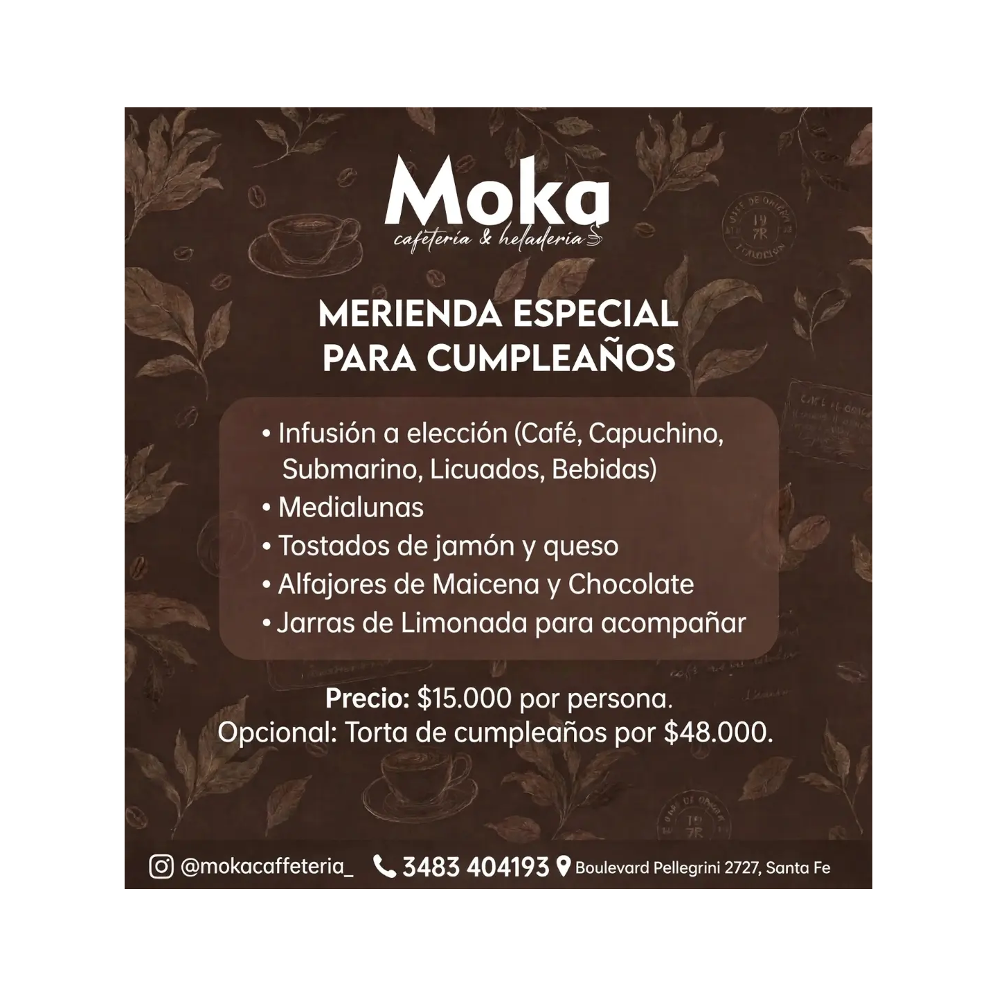 Merienda especial para cumpleaños
