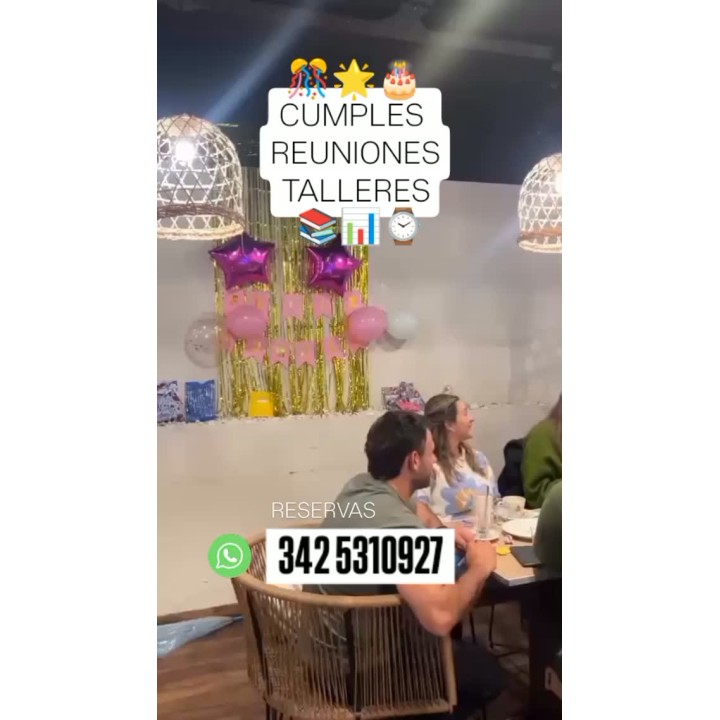Espacio para cumples, reuniones y talleres