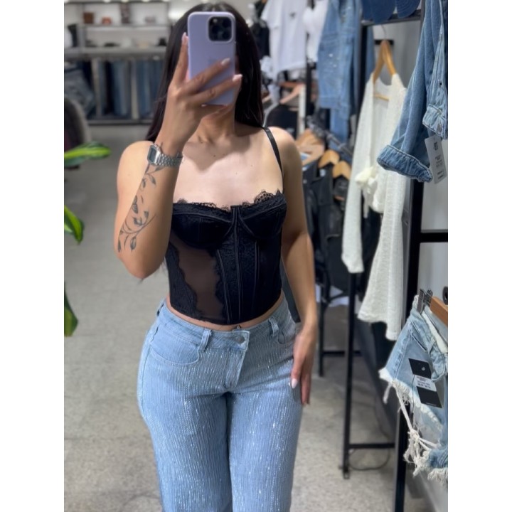 Top corset negro
