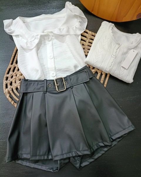 Pollera short negra infantil