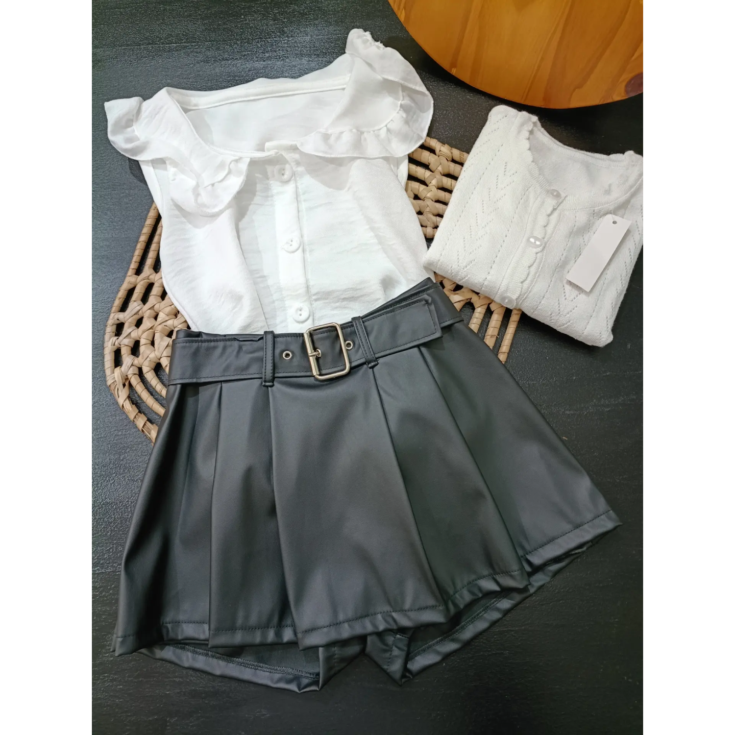 Pollera short negra infantil