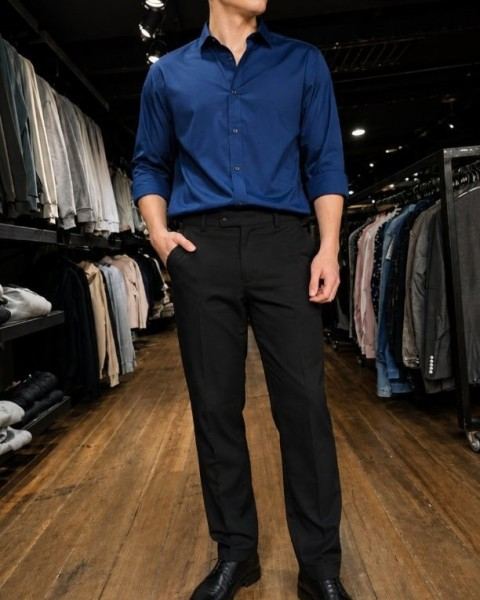 Camisa azul de vestir