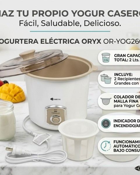 Yogurtera eléctrica Oryx 2 litros
