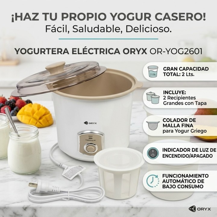 Yogurtera eléctrica Oryx 2 litros
