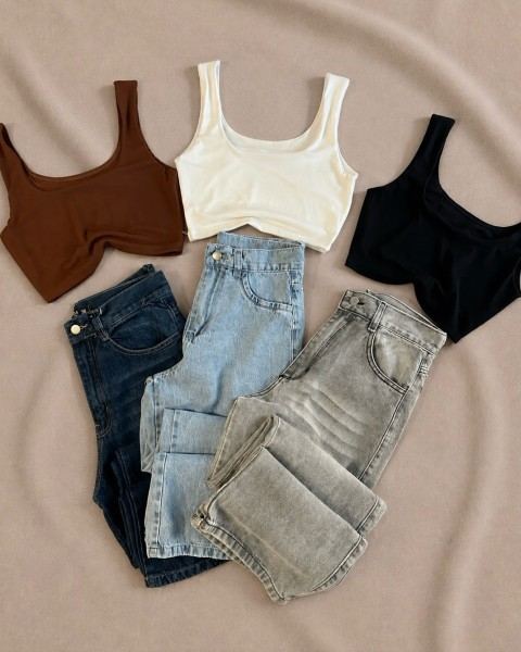 Top Michigan y jean wide leg