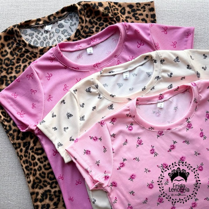 Pijamas de short en distintas estampas