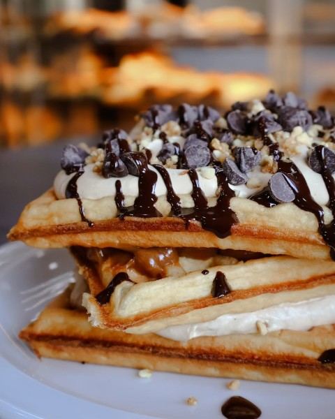 Waffles con chocolate