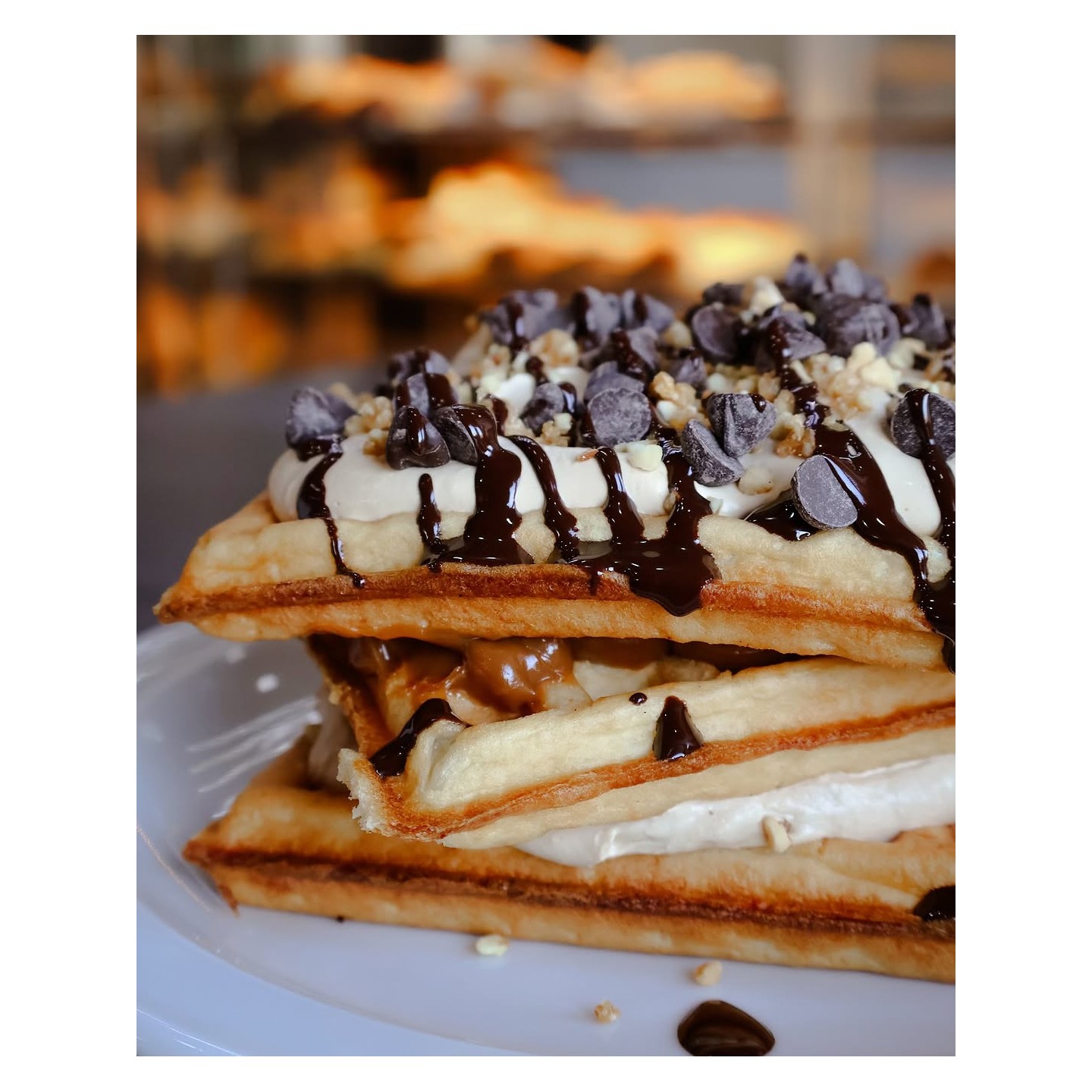 Waffles con chocolate