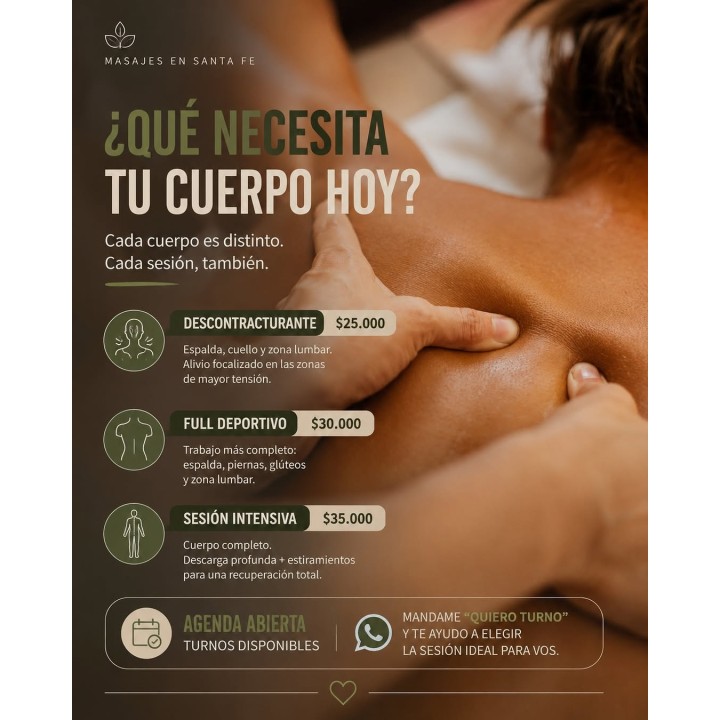 Sesión intensiva de masajes