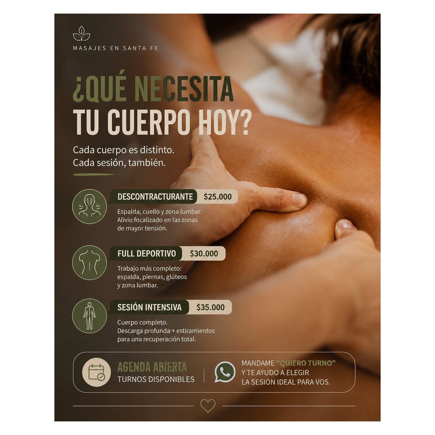 Sesión intensiva de masajes