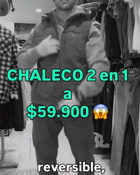 Chaleco reversible dos en uno