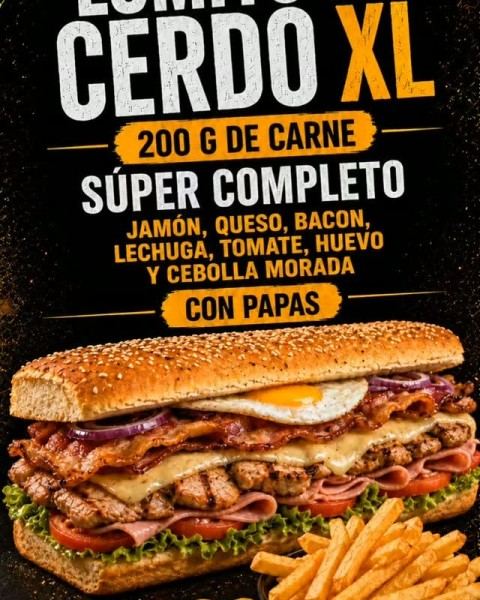 Lomito de cerdo XL completo