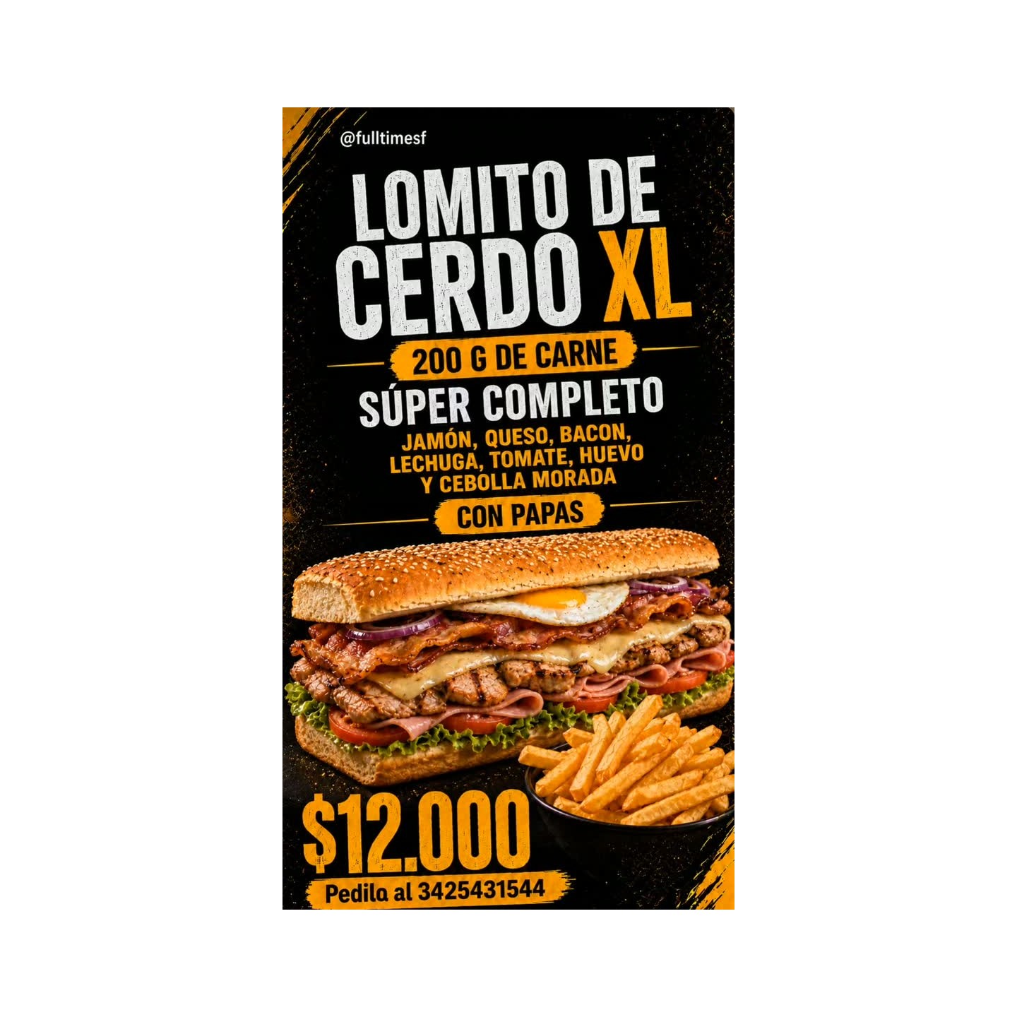 Lomito de cerdo XL completo